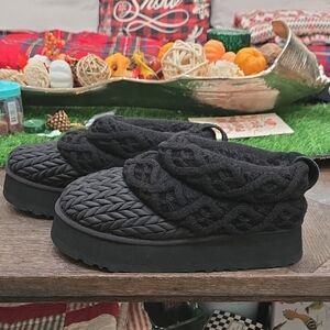 UGG Black Knit Slippers
